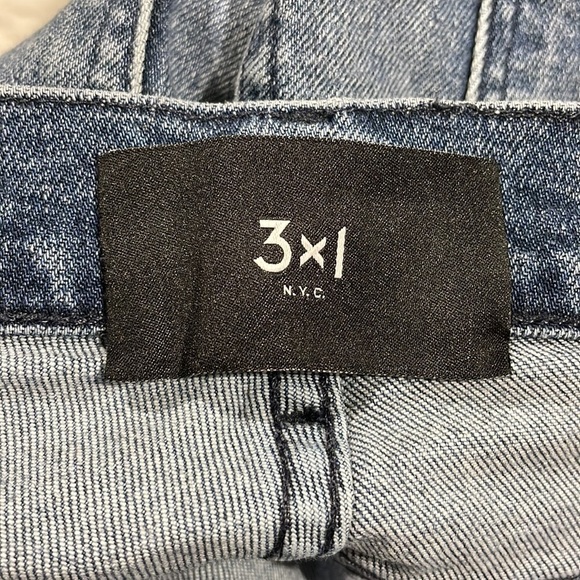 3x1 NYC Authentic Straight Crop Cammi Distressed Hem High Rise Jeans - Picture 3 of 14